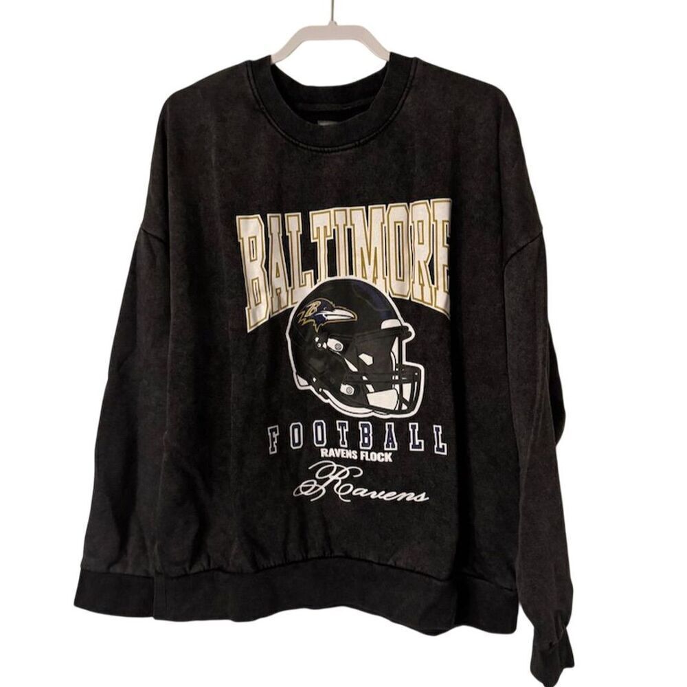 NFL Baltimore Ravens Women’s Crewneck Sweatshirt in Black Size XLarge
